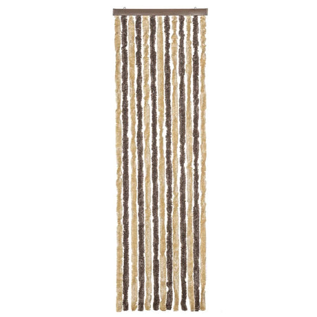 Vidaxx rideau anti-mouches 56x200 cm chenille marron foncé et beige