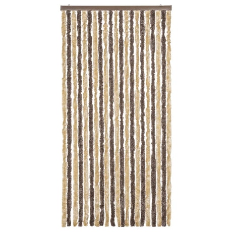 Vidaxx rideau anti-mouches 90x200 cm chenille marron foncé et beige