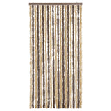 Vidaxl Fly Curtain 90x220 cm Chenille Dark Brown and Beige