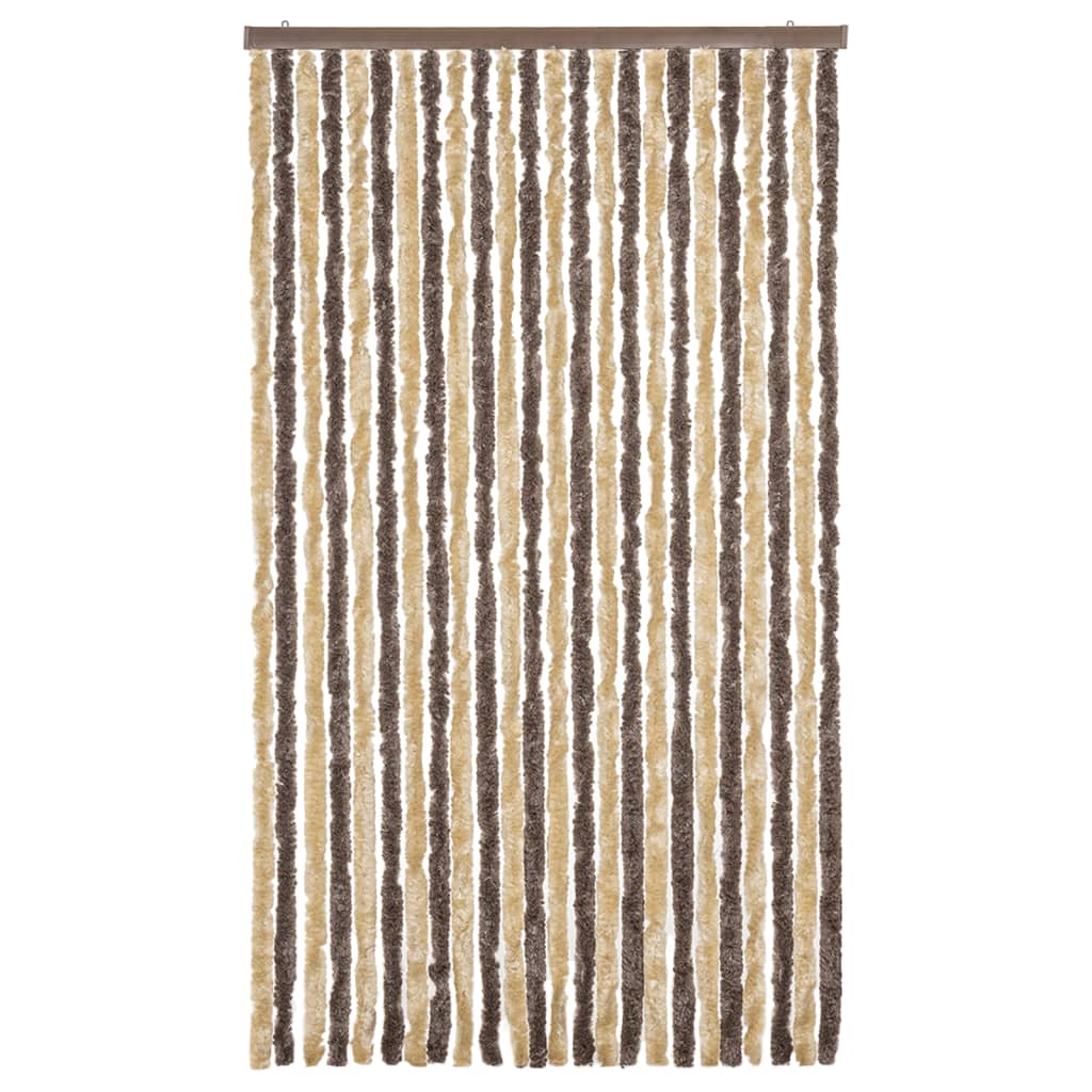 Vidaxx rideau anti-mouches 100x200 cm chenille marron foncé et beige