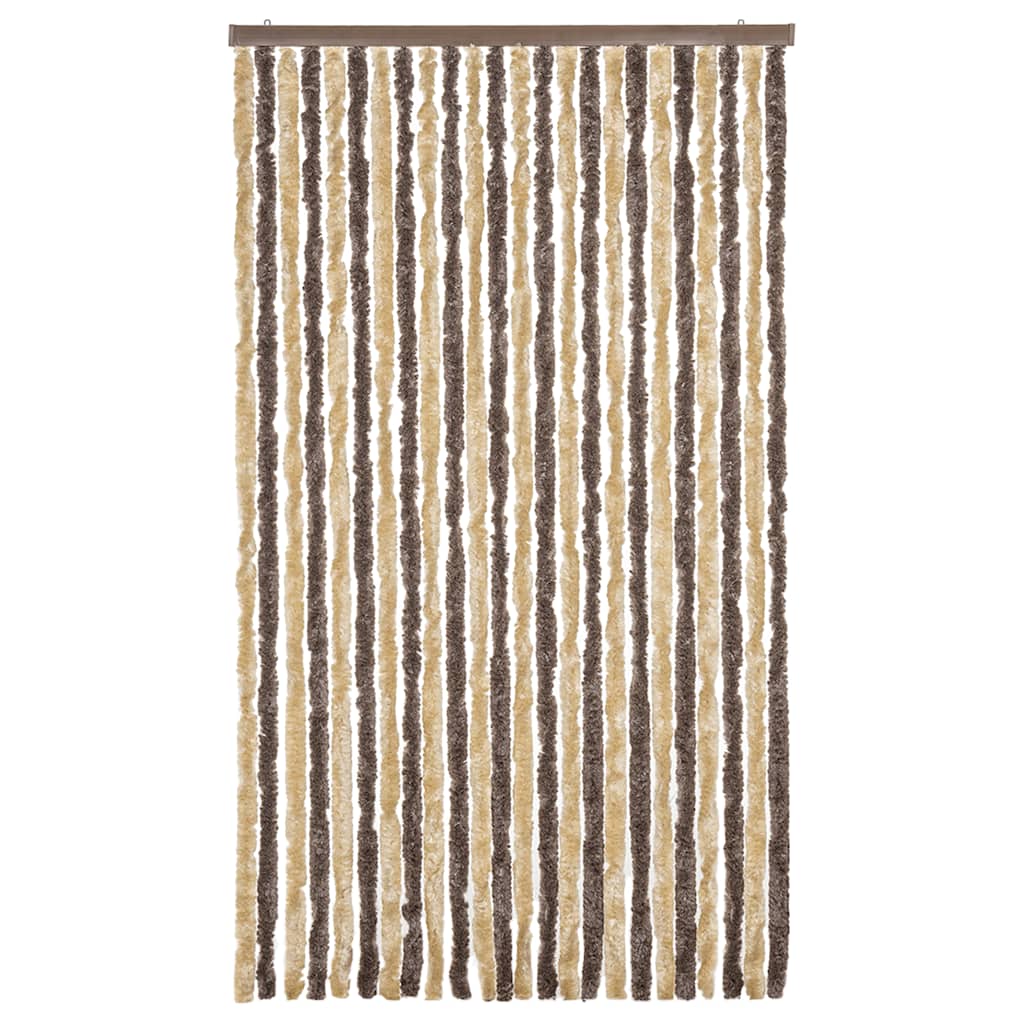 Vidaxx rideau anti-mouches 100x220 cm chenille marron foncé et beige