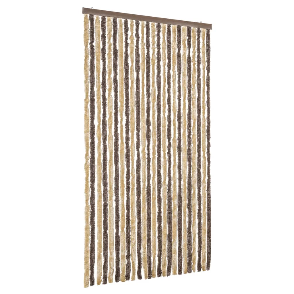 Vidaxx rideau anti-mouches 100x230 cm chenille marron foncé et beige