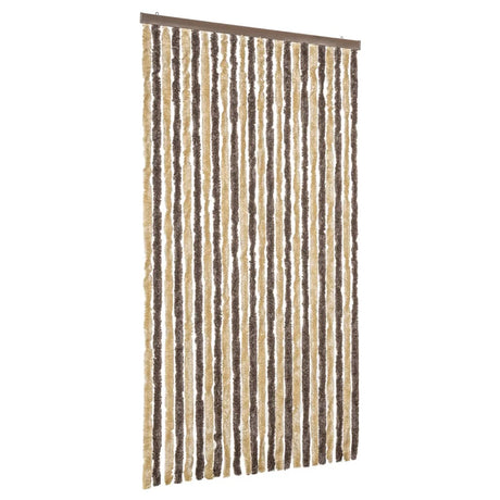 Vidaxx rideau anti-mouches 100x230 cm chenille marron foncé et beige