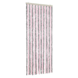 Vidaxx rideau anti-mouches 56x185 cm chenille gris argenté et rose