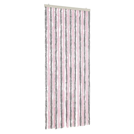 Vidaxx rideau anti-mouches 56x185 cm chenille gris argenté et rose