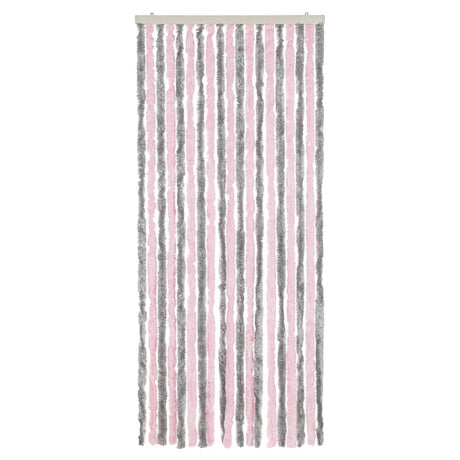 Vidaxx rideau anti-mouches 56x185 cm chenille gris argenté et rose