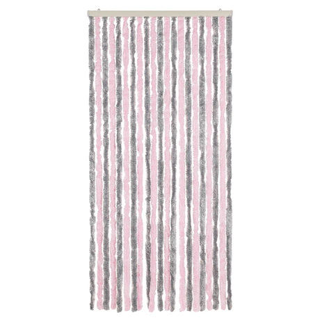 Vidaxx rideau anti-mouches 90x200 cm chenille gris argenté et rose