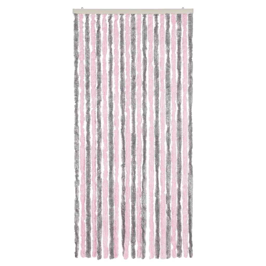 Vidaxx rideau anti-mouches 90x220 cm chenille gris argenté et rose