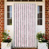 Vidaxl Fly Curtain 90x220 cm Chenille argento grigio e rosa