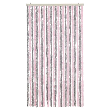 Vidaxx rideau anti-mouches 100x200 cm chenille gris argenté et rose