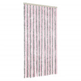 Vidaxx rideau anti-mouches 100x220 cm chenille gris argenté et rose