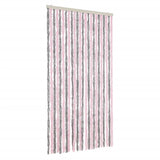 Vidaxl Fly Cundain 100x220 cm Chenille Silver Grey and Pink