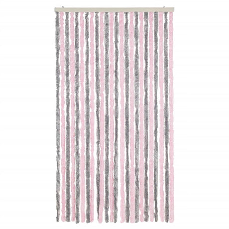 Vidaxx rideau anti-mouches 100x220 cm chenille gris argenté et rose