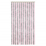 Vidaxl Fly Curtain 100x220 cm Chenille argento grigio e rosa