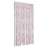 Vidaxx rideau anti-mouches 100x230 cm chenille gris argenté et rose
