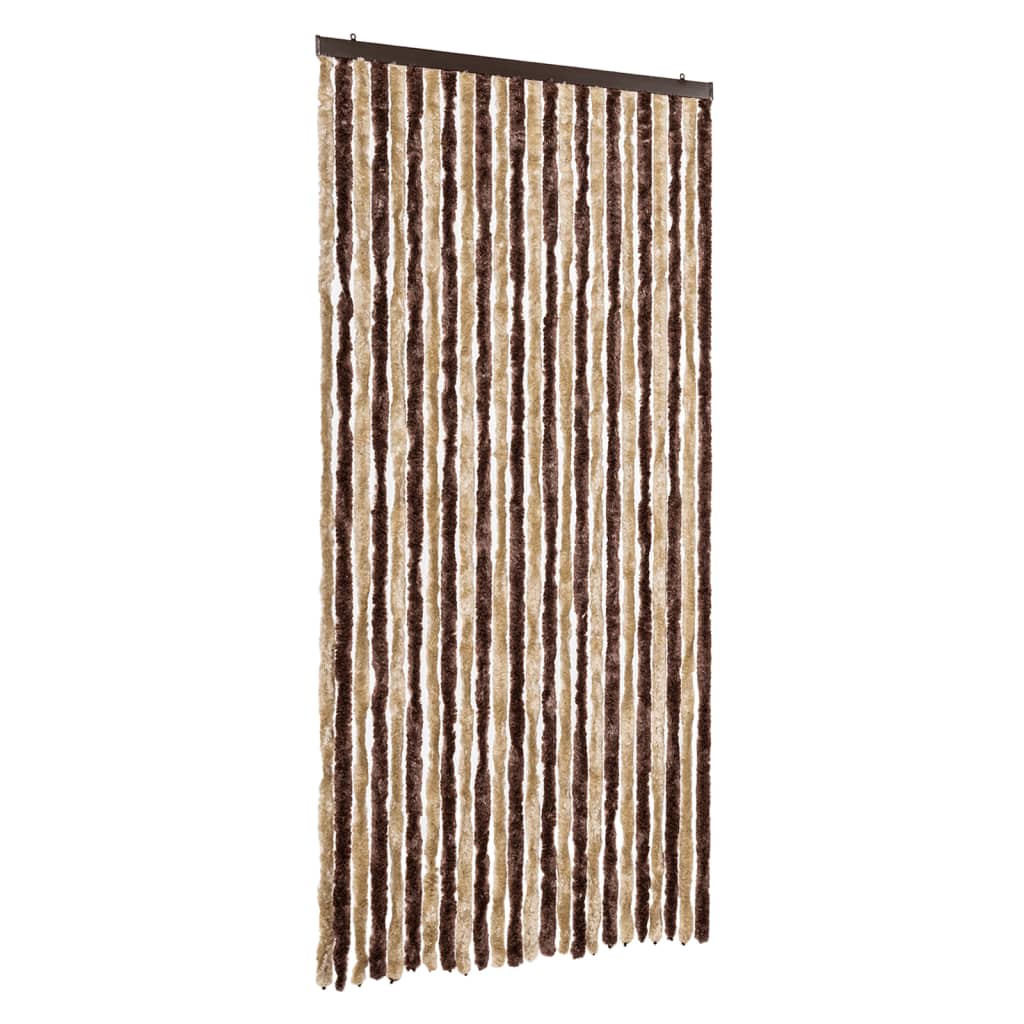 Vidaxl Fly Curtain 100x200 cm Chenille Beige og lysebrun