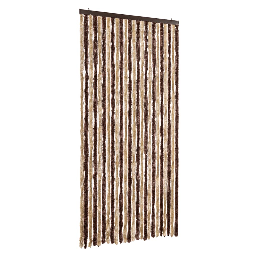 Vidaxx rideau anti-mouches 100x230 cm chenille beige et marron clair