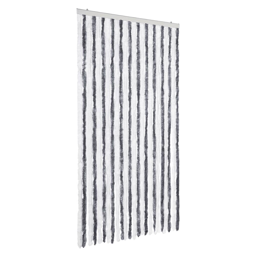 Vidaxx rideau anti-mouches 100x200 cm chenille gris et blanc