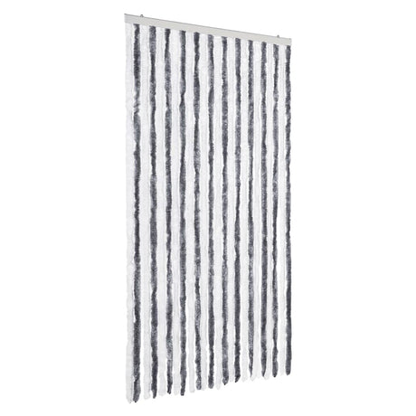 Vidaxx rideau anti-mouches 100x200 cm chenille gris et blanc