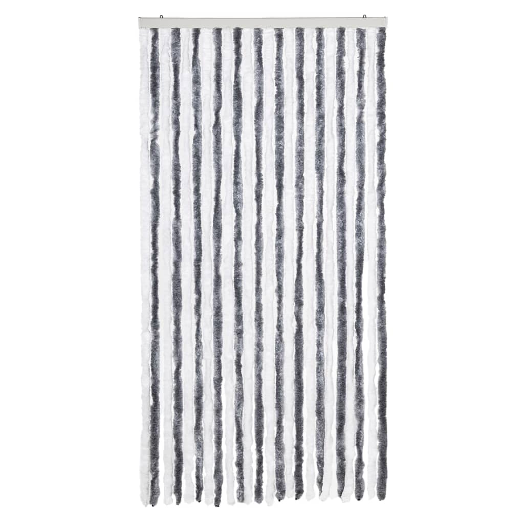 Vidaxx rideau anti-mouches 100x200 cm chenille gris et blanc
