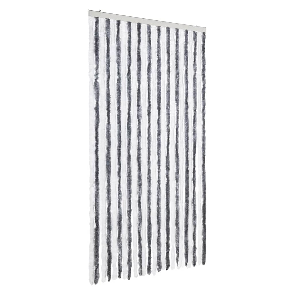 Vidaxx rideau anti-mouches 100x230 cm chenille gris et blanc