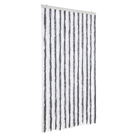 Vidaxx rideau anti-mouches 100x230 cm chenille gris et blanc