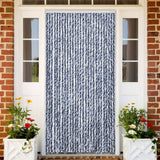 Vidaxl Fly Curtain 100x200 cm Chenille Blue and White