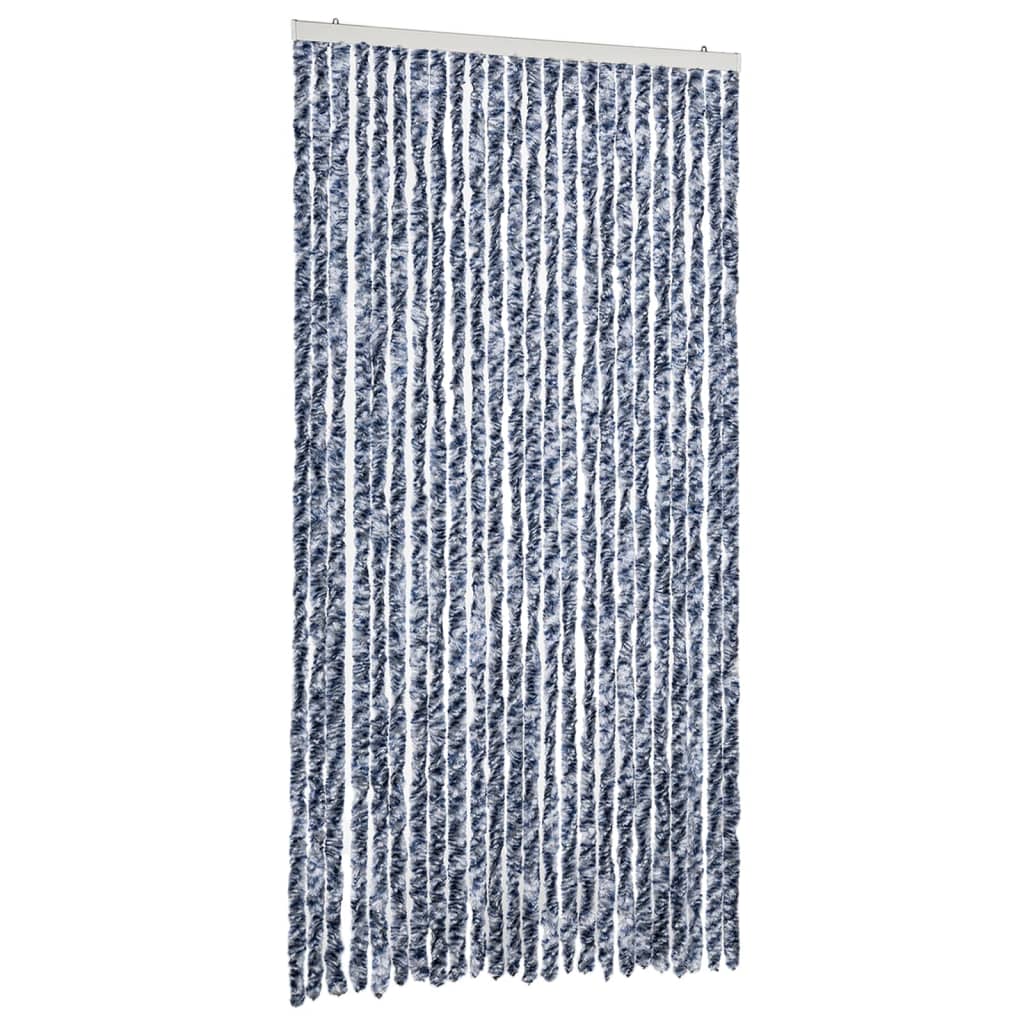 Vidaxl Fly Curtain 100x230 cm CHENILLE BLEU ET BLANC