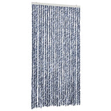 Cortina de mosca Vidaxl 100x230 cm Chenille azul y blanco