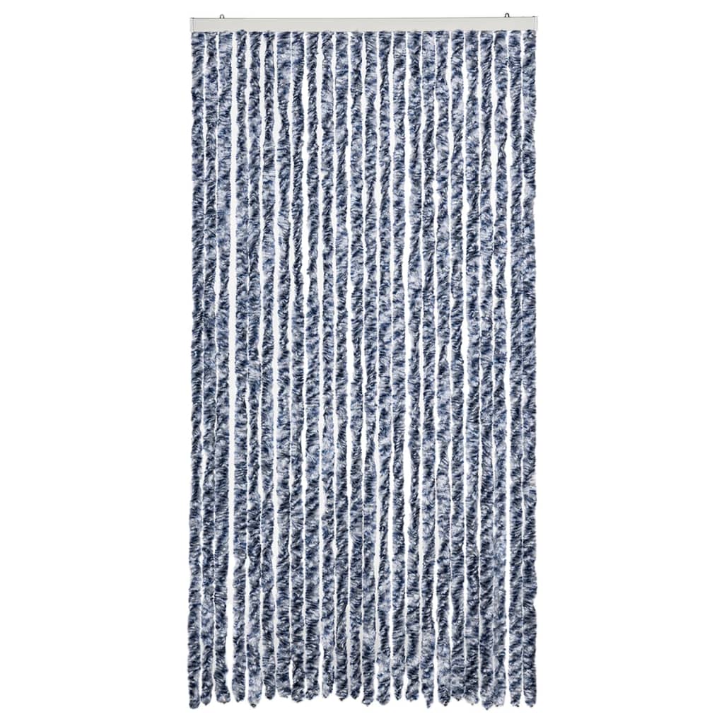 Vidaxl Fly Curtain 100x230 cm CHENILLE BLEU ET BLANC