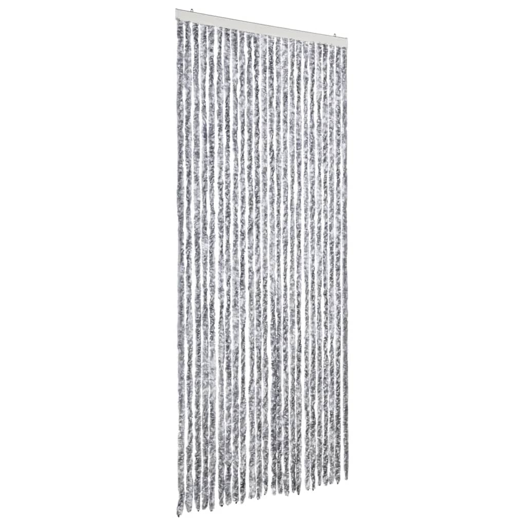 Vidaxx rideau anti-mouches 100x200 cm chenille blanc et gris