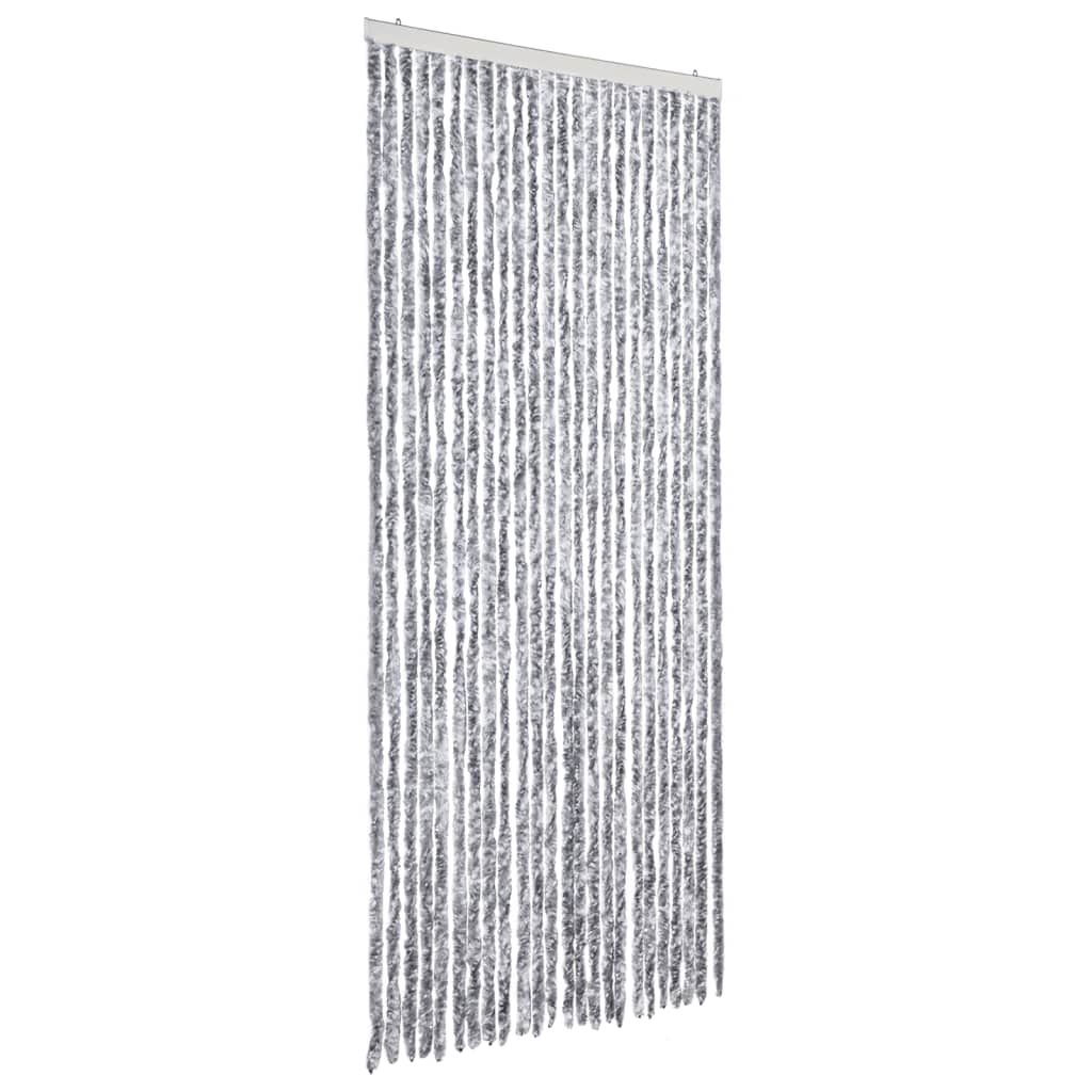 Vidaxx rideau anti-mouches 100x230 cm chenille blanc et gris