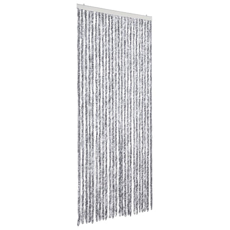 Vidaxx rideau anti-mouches 100x230 cm chenille blanc et gris