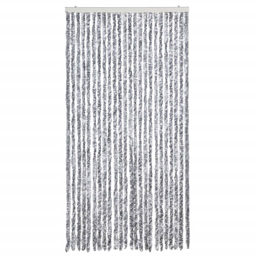 Vidaxx rideau anti-mouches 100x230 cm chenille blanc et gris