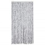 Cortina de mosca Vidaxl 100x230 cm chenille blanco y gris