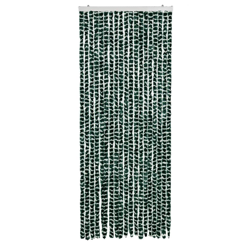 Vidaxl Fly Curtain 56x200 cm Chenille verde e bianco