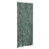 Vidaxl Fly Curtain 100x230 cm CHENILLE vert et blanc