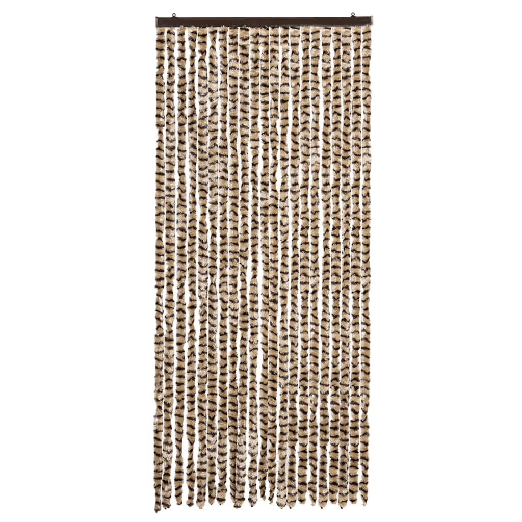 Vidaxl Fly Cundain 90x200 cm Chenille Beige a Brown