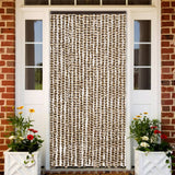 Vidaxl Fly Curtain 90x200 cm Chenille Beige and Brown