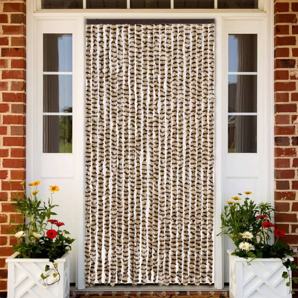 Vidaxx rideau anti-mouches 90x200 cm chenille beige et marron