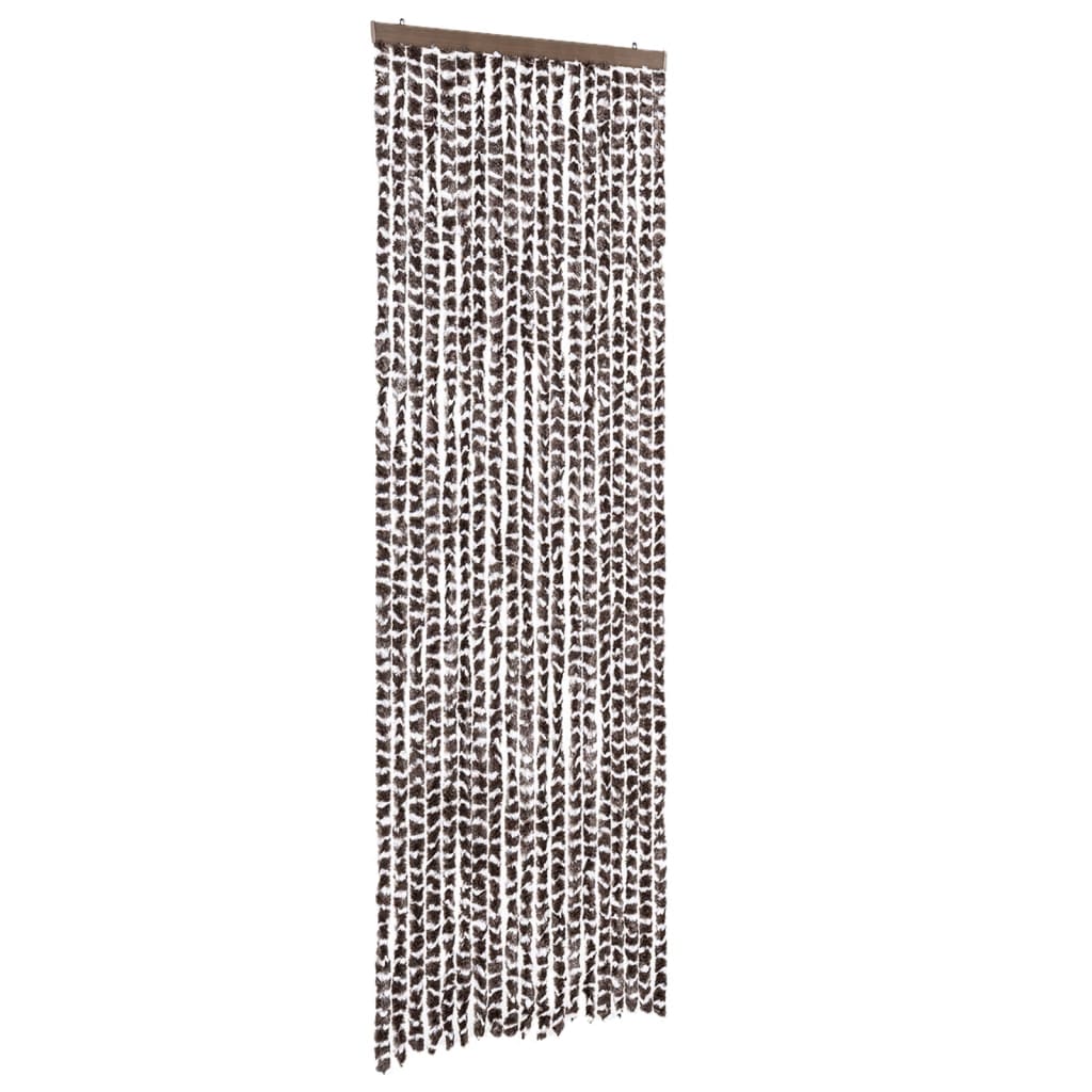 Vidaxx rideau anti-mouches 56x200 cm chenille marron et blanc