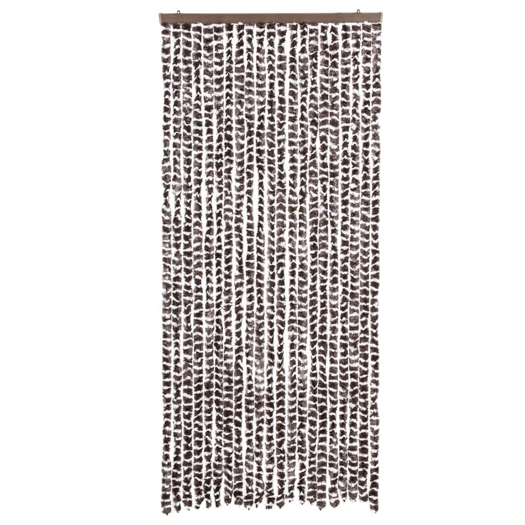 Vidaxl Fly Curtain 90x200 cm Chenille Brown and White