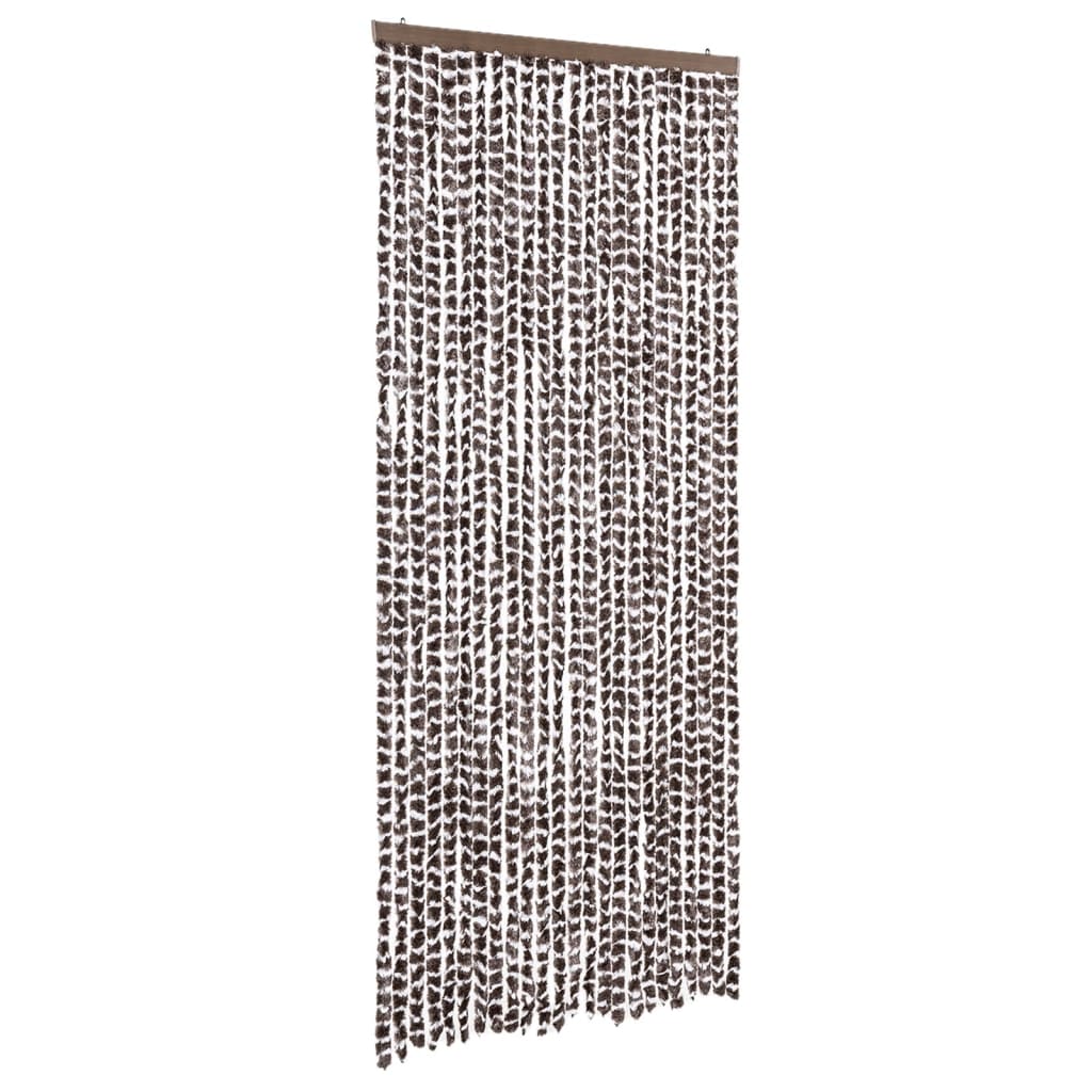 Vidaxx rideau anti-mouches 100x200 cm chenille marron et blanc