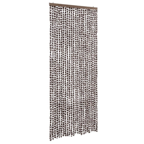 Vidaxx rideau anti-mouches 100x230 cm chenille marron et blanc