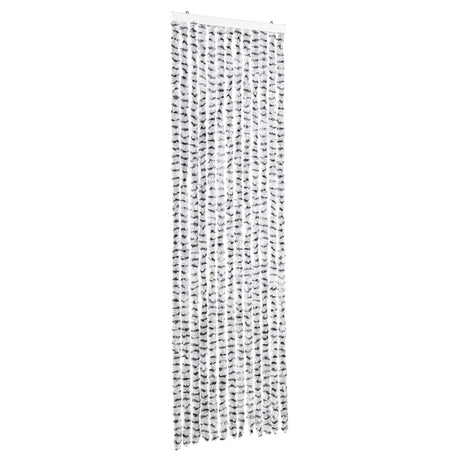 Vidaxx rideau anti-mouches 56x200 cm chenille gris clair et gris foncé