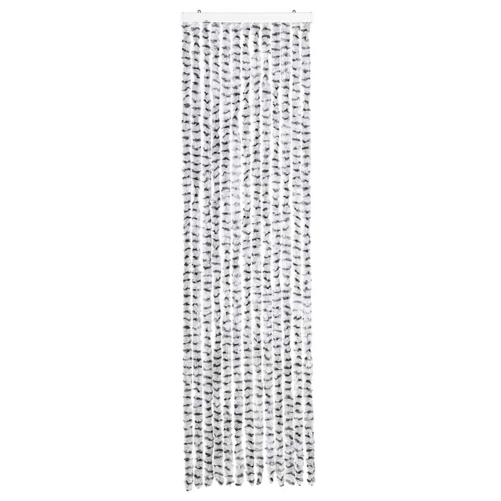 Vidaxx rideau anti-mouches 56x200 cm chenille gris clair et gris foncé