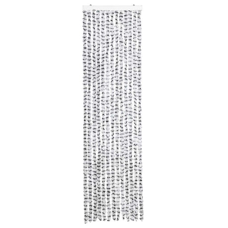 Vidaxx rideau anti-mouches 56x200 cm chenille gris clair et gris foncé