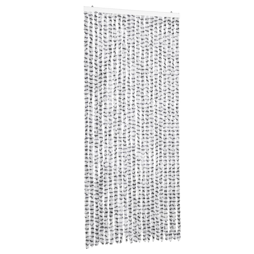 Vidaxx rideau anti-mouches 90x200 cm chenille gris clair et gris foncé