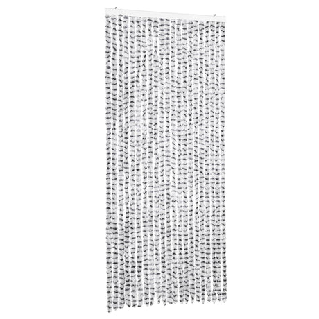 Vidaxx rideau anti-mouches 90x200 cm chenille gris clair et gris foncé