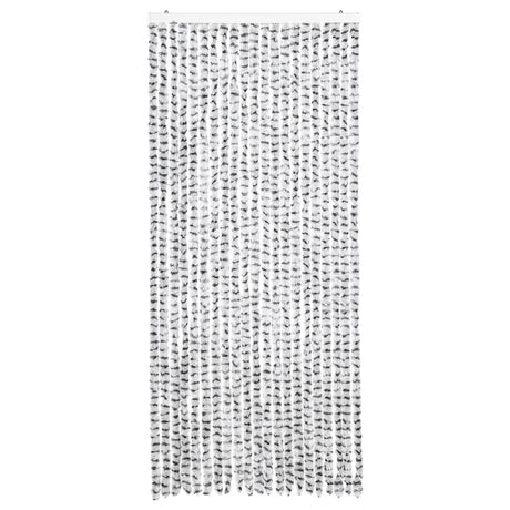 Vidaxx rideau anti-mouches 90x200 cm chenille gris clair et gris foncé